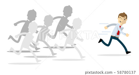 Vector of a businessman being a leader Vector of a businessman being a leader 58780137