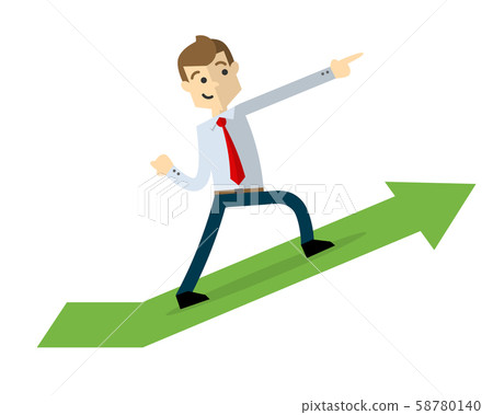 Vector of a businessman with arrow chart up Vector of a businessman with arrow chart up 58780140