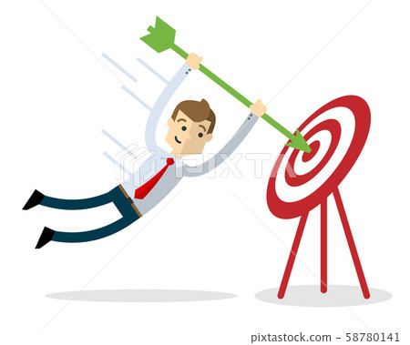 Vector of a businessman with an arrow and target Vector of a businessman with an arrow and target 58780141