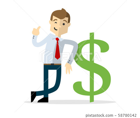 Vector of a businessman with a dollar sign Vector of a businessman with a dollar sign 58780142