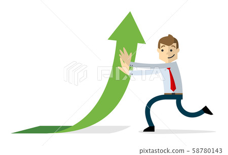 Vector of a businessman with arrow up 58780143