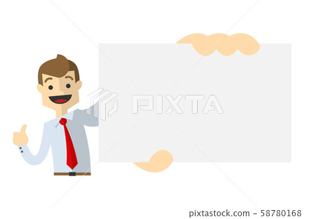 Businessman holding blank paper - Stock Illustration [58780168] - PIXTA