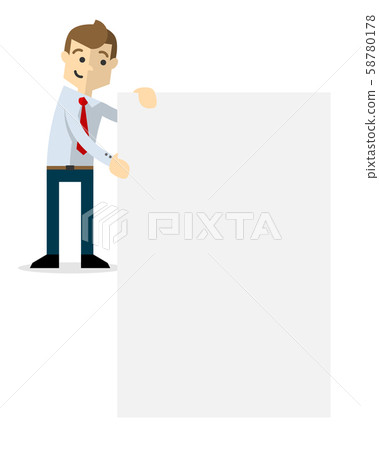 Businessman holding blank paper - Stock Illustration [58780178] - PIXTA