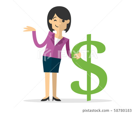 Vector of a business woman with a dollar sign - Stock Illustration ...