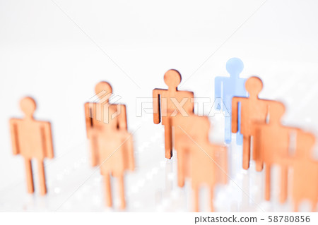 Blue figure silhouette man head of job seekers Blue figure silhouette man head of job seekers 58780856