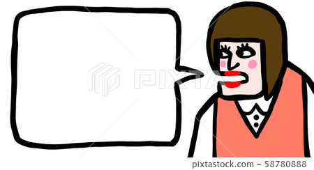 people, person, speech balloon, upper body, suitable, rough, aunt, woman, baba 58780888
