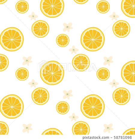 Ringed orange and flower pattern wallpaper Ringed orange and flower pattern wallpaper 58781098