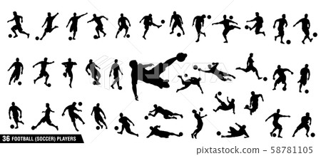 vector set of football, soccer players 58781105