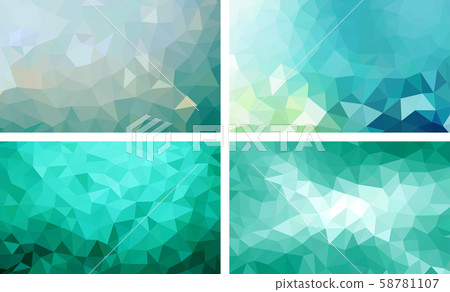 vector pack low poly background teal color 58781107