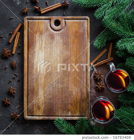 Christmas mulled wine and ingredients.  58783409