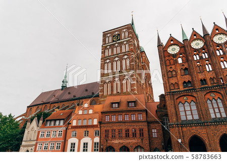 Scenic view of the old town of Stralsund 58783663