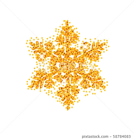 Snowflake with gold glitter texture. Christmas,... - Stock Illustration ...