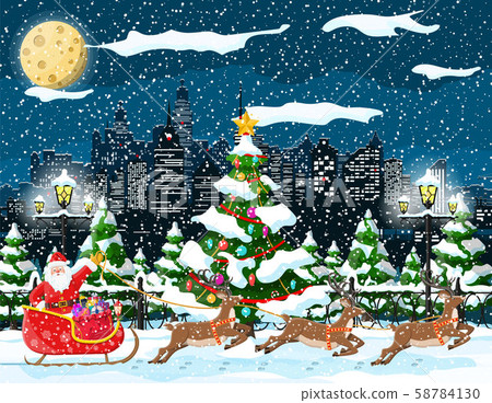 Christmas winter cityscape 58784130