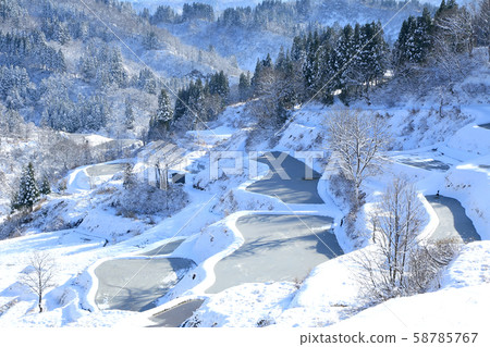 Rice terraces in winter 58785767