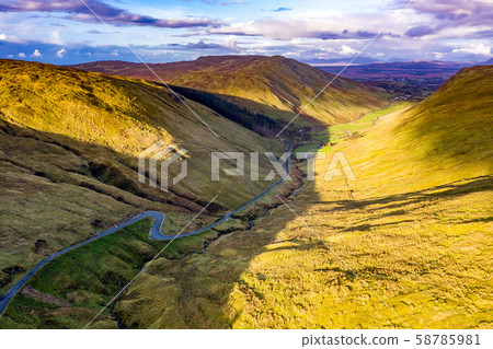 Aerial view from Glengesh Pass by Ardara, Donegal, Ireland Aerial view from Glengesh Pass by Ardara, Donegal, Ireland 58785981
