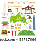 Yamaguchi Prefecture special product sightseeing illustration set 58787666