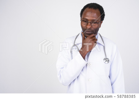 Portrait of serious African man doctor thinking 58788385