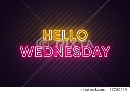 Neon Frame Hello Wednesday Border Text Images