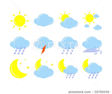Weather icon set. Vector illustration. 58789340