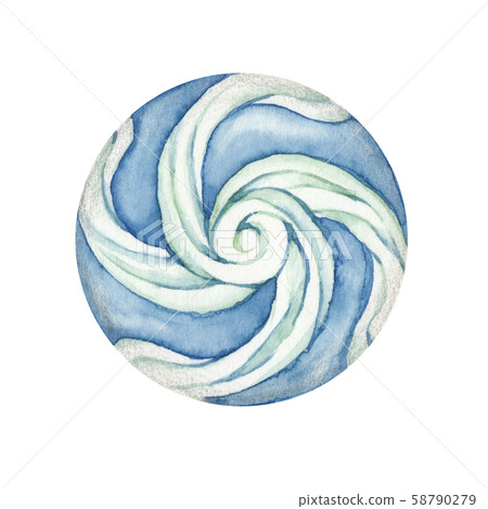 算命自然四元素風格水彩插圖 58790279