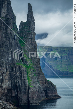 Trollkonufingur, Witch's Finger in Faroe Islands 58790441