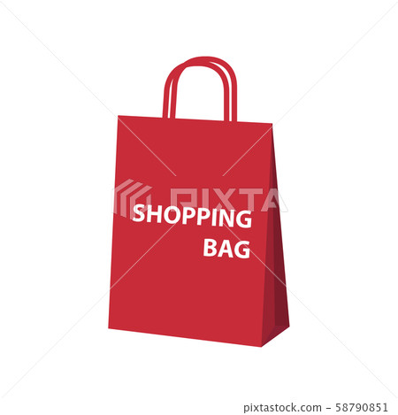 red shopping bag isolated on white background... - Stock Illustration ...