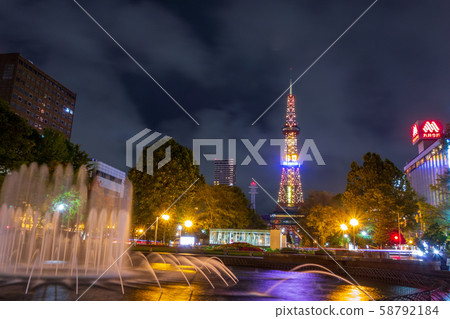 Sapporo TV Tower city view at night Sapporo TV Tower city view at night 58792184