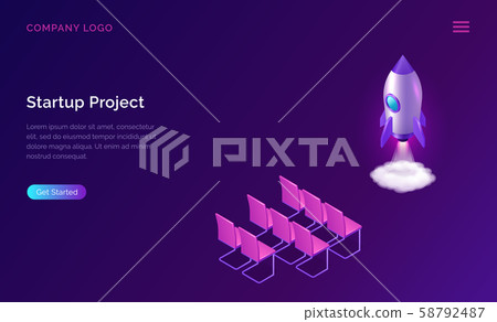 Business start up presentation isometric Business start up presentation isometric 58792487