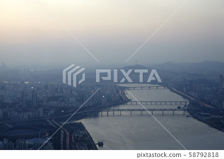 N Seoul Tower, Cheongdam Bridge, Yeongdong Bridge, Seongsu Bridge, Han River Citizens Park, Namsan, Jung-gu, Gwangjin-gu, Jamsil, Songpa-gu, Han River, Seoul 58792818