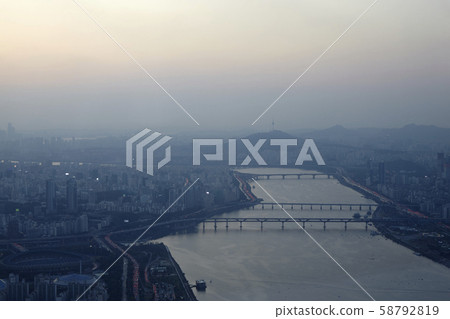 N Seoul Tower, Cheongdam Bridge, Yeongdong Bridge, Seongsu Bridge, Han River Citizens Park, Namsan, Jung-gu, Gwangjin-gu, Jamsil, Songpa-gu, Han River, Seoul 58792819