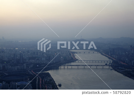 N Seoul Tower, Cheongdam Bridge, Yeongdong Bridge, Seongsu Bridge, Han River Citizens Park, Namsan, Jung-gu, Gwangjin-gu, Jamsil, Songpa-gu, Han River, Seoul 58792820