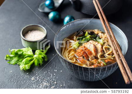 japanese soup with fried eel 58793192