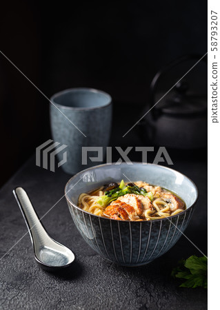 japanese soup with fried eel 58793207