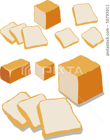 Illustration material, bread, vector 58793911
