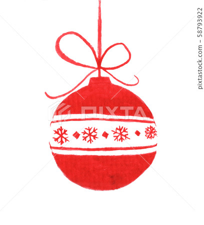 Red christmas ball isolated on white background. - Stock Illustration ...