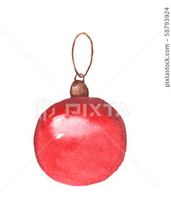 Red christmas ball isolated on white background. - Stock Illustration ...
