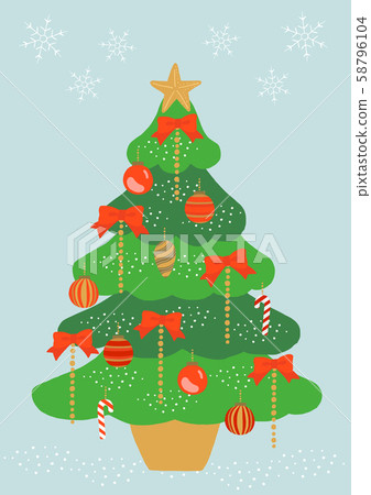 Download Christmas Tree Light Blue Background Stock Illustration 58796104 Pixta PSD Mockup Templates