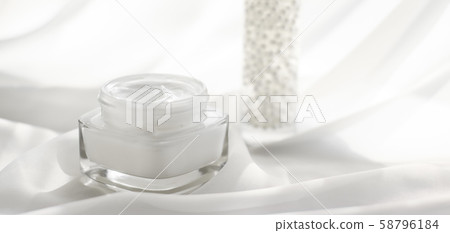 Face cream moisturizer jar and serum gel on white Face cream moisturizer jar and serum gel on white 58796184