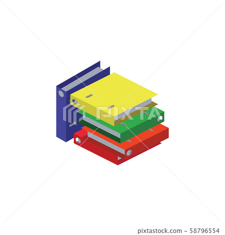 Color vector image. A stack of folders. Bright office folders 58796554