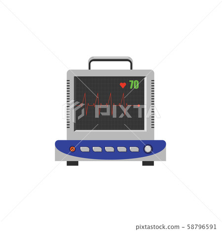 Color vector image. ECG, electrocardiogram monitor medicine and healthcare Color vector image. ECG, electrocardiogram monitor medicine and healthcare 58796591