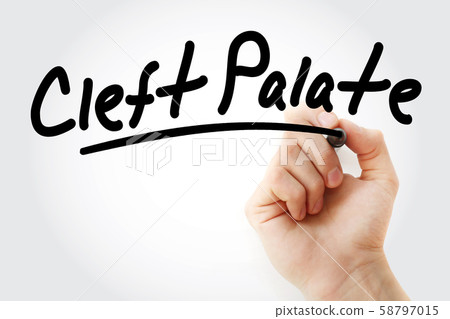 Hand writing Cleft palate with marker 58797015