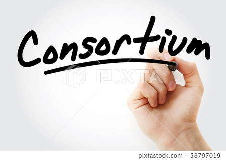 Hand writing Consortium with marker Hand writing Consortium with marker 58797019
