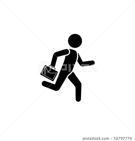 A man is running with a briefcase A man is running with a briefcase 58797779