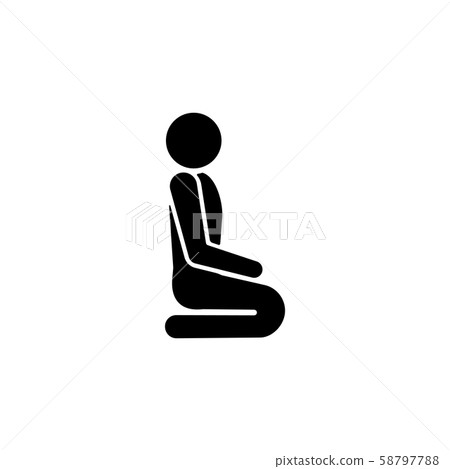 The man is on his knees icon. The man prays. The man is on his knees icon. The man prays. 58797788