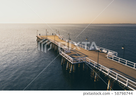 Aerial view on pier in Gdynia Orlowo. 58798744