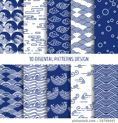 oriental patterns illustration vector set 58798845