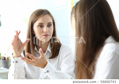 Concerned business female Concerned business female 58800743