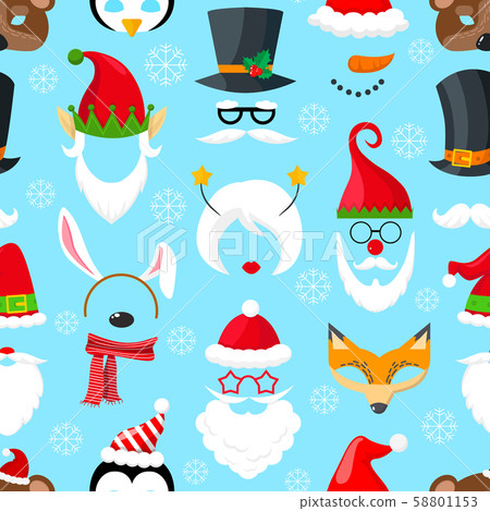 pattern with Christmas masks 58801153