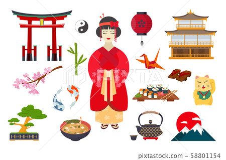 traditional Japanese symbols traditional Japanese symbols 58801154