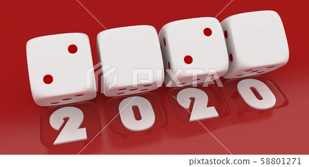 2020 Merry Christmas and Happy New Year ,3d render 2020 Merry Christmas and Happy New Year ,3d render 58801271